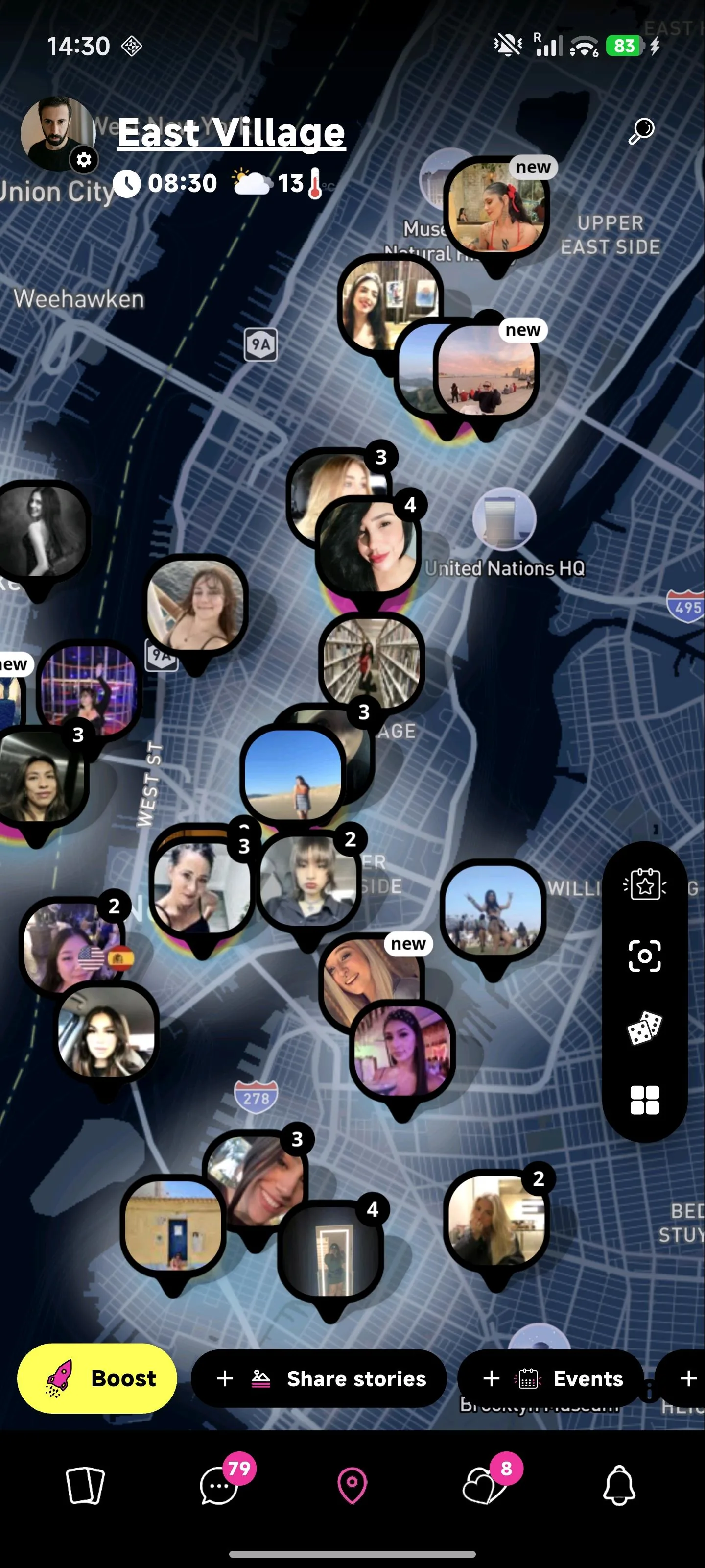 Mapdate live map of nearby users